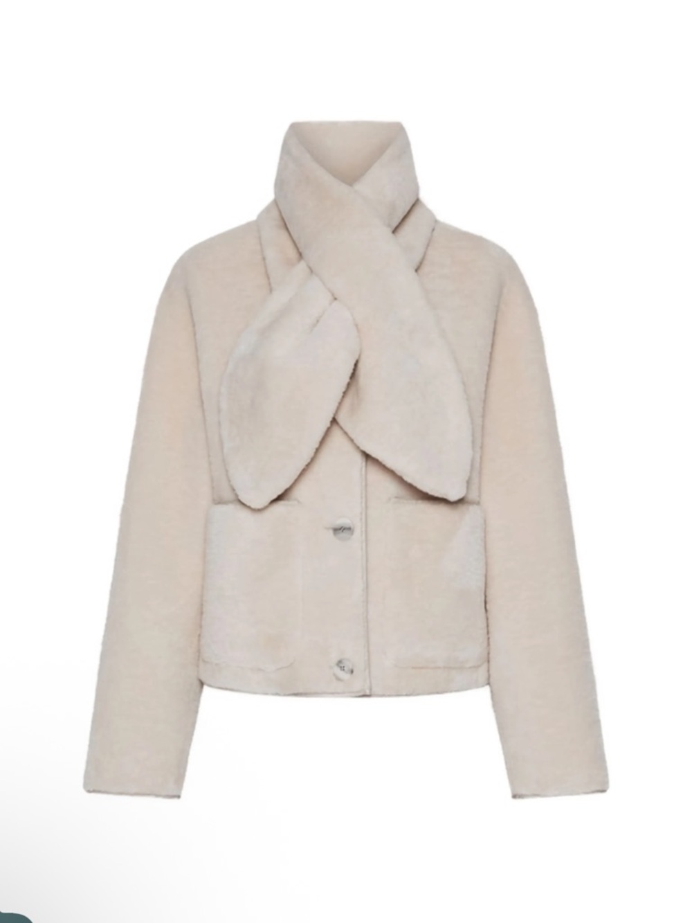 MARELLA Cream Scarf Collar Jacket - Women's Cozy Coat
